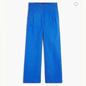 J. Crew Cobalt Blue Buttoned Linen Pants
